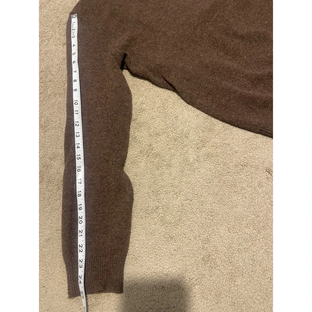 Polo Ralph Lauren Sweater Mens Large Brown Lambs Wool V-Neck Pony Logo